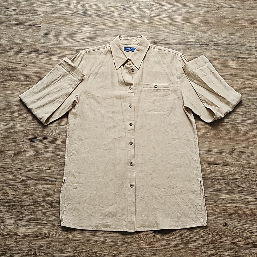 🆕️Karen Scott Linen Long Sleeve Button Down Shirt | Small